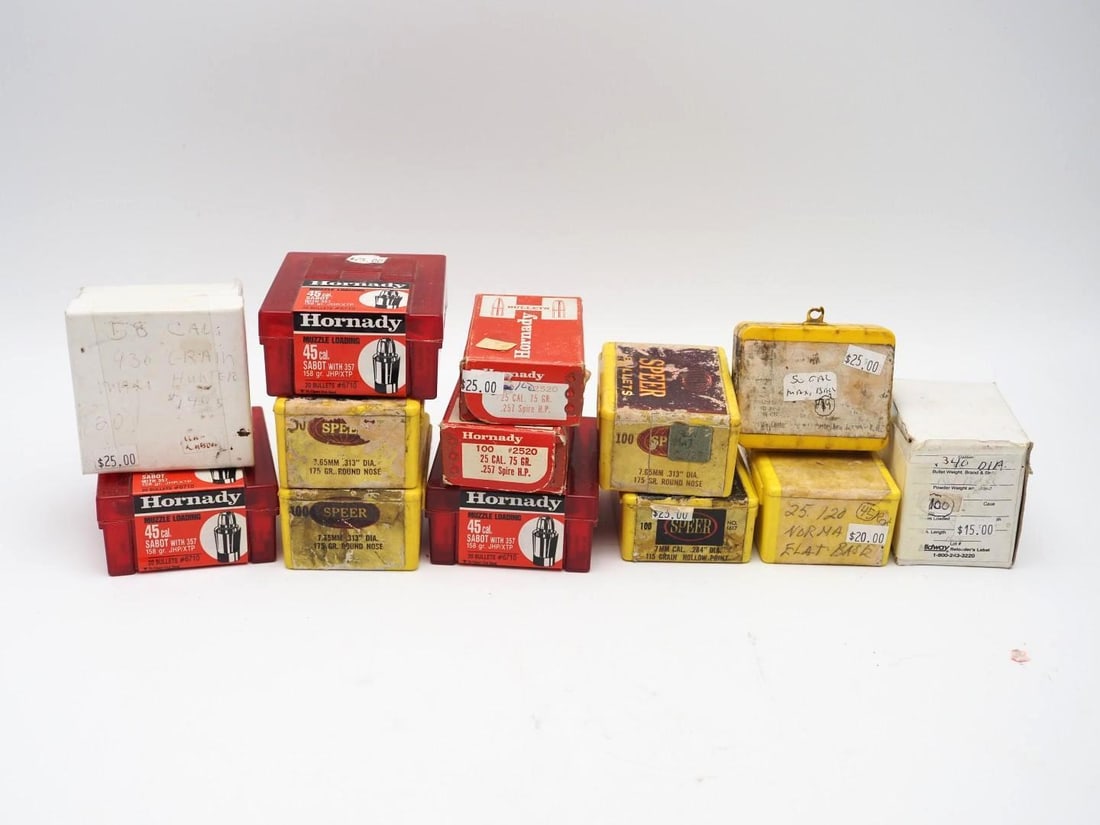 Bullets & Balls: incl.: 7.65mm; 7mm; .257; .45 sabots; .50; .58; more...
