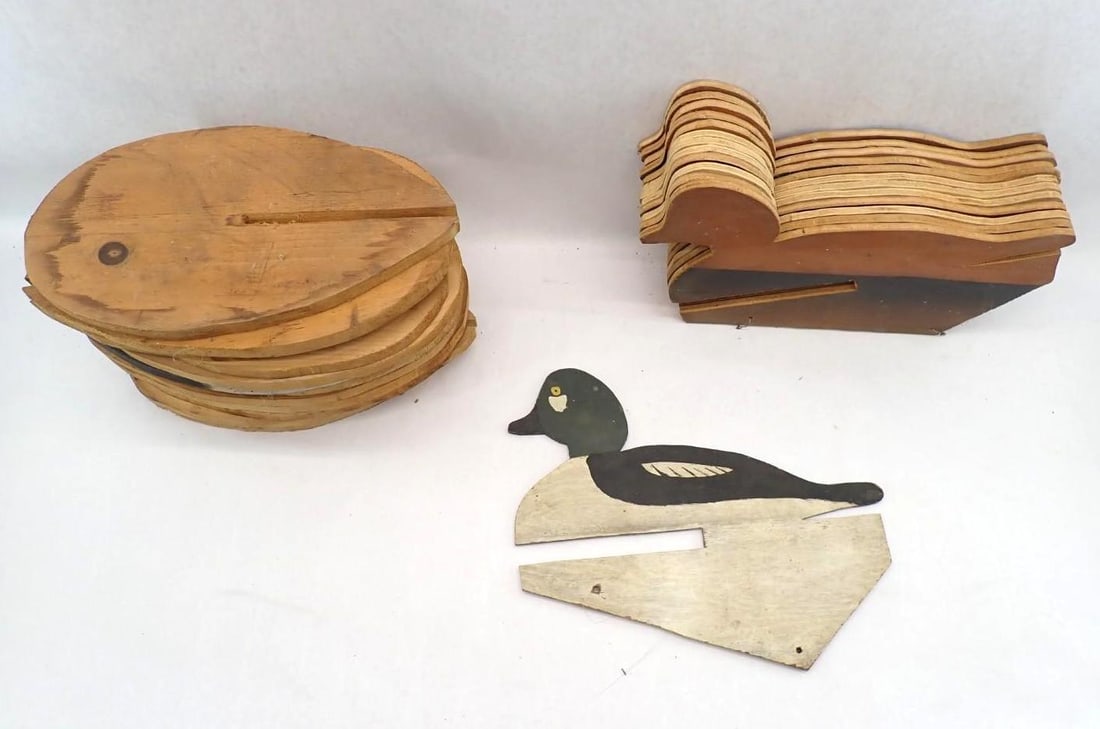 (13) Duck Silhouette Decoys: not all are painted