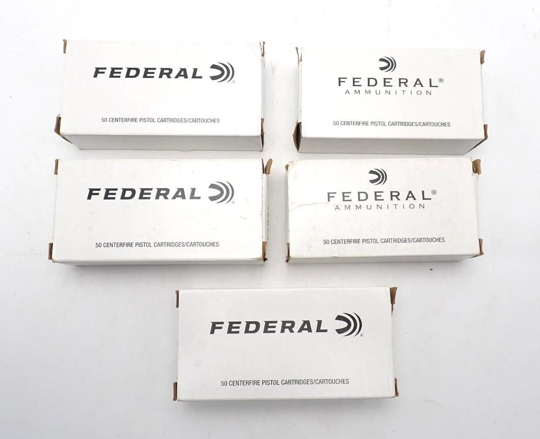 (5) Boxes of Federal 9mm Cartridges: (5) Boxes of Federal 9mm Cartridges