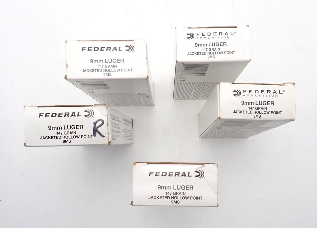 (5) Boxes of Federal 9mm Cartridges - 2