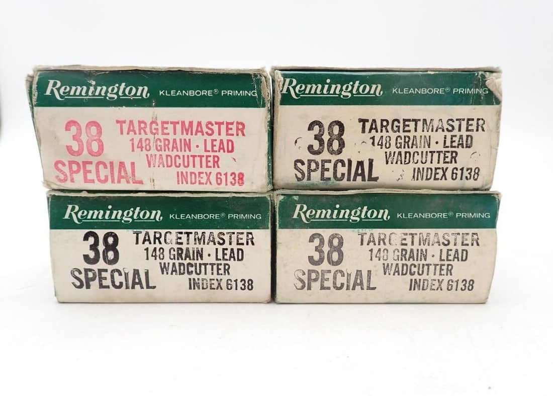 (4) Boxes of Remington .38 Special Wadcutter Cartridges: (4) Boxes of Remington .38 Special Wadcutter Cartridges