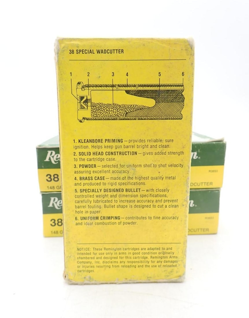 (5) Boxes of Remington .38 Special Wadcutter Cartridges - 2
