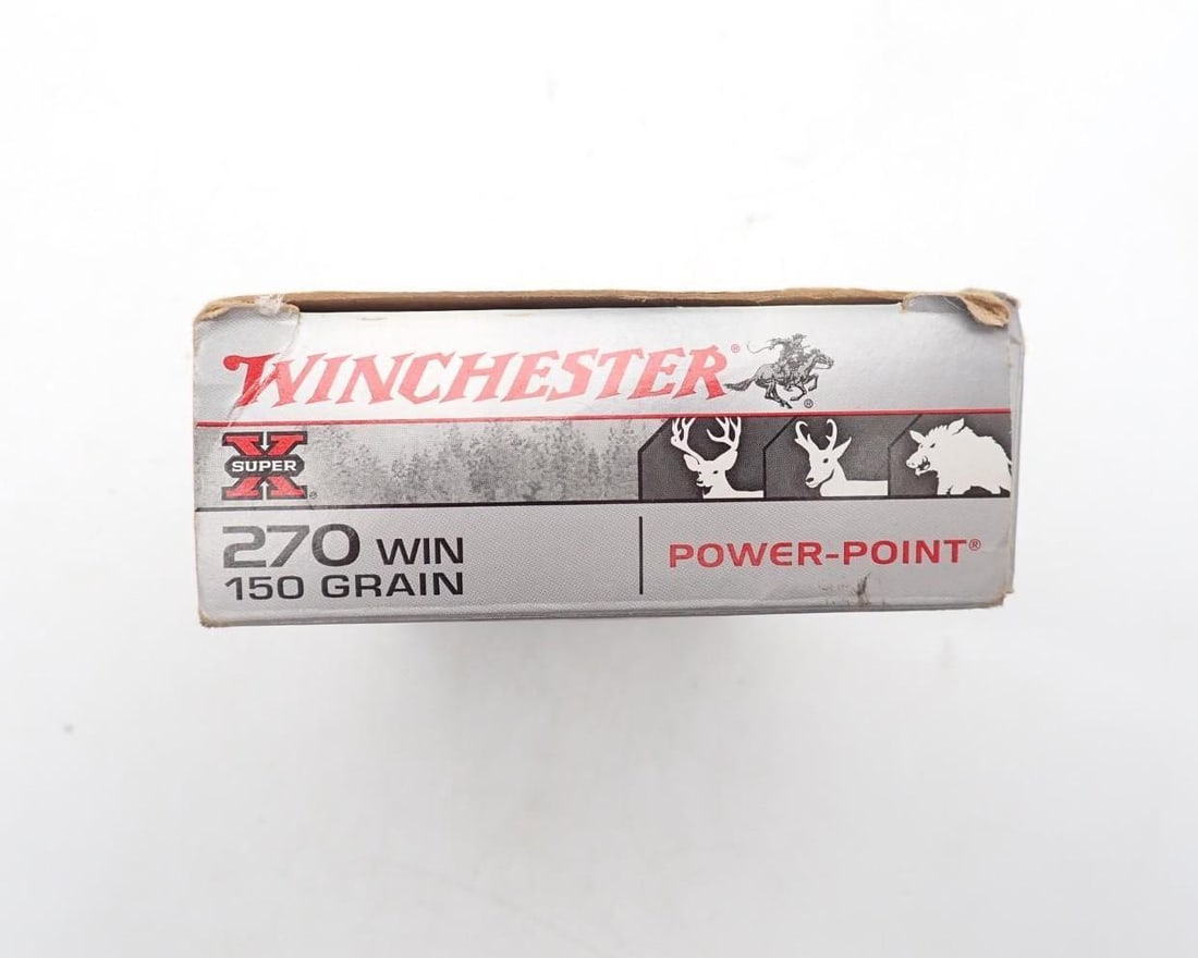 Box of Winchester .270 Cartridges: Box of Winchester .270 Cartridges