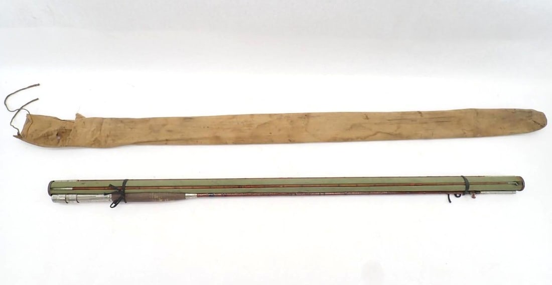 Antique Montague Bamboo Fly Rod: (3) pc., 9', (2) tips