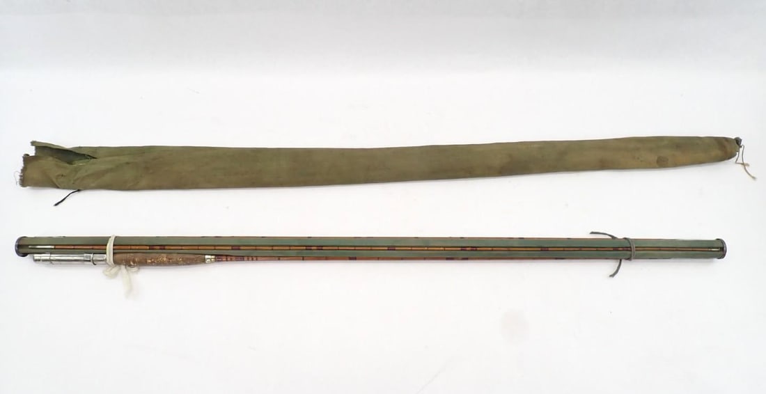 Antique Bamboo Fly Rod: (3) pc., 10', (2) tips