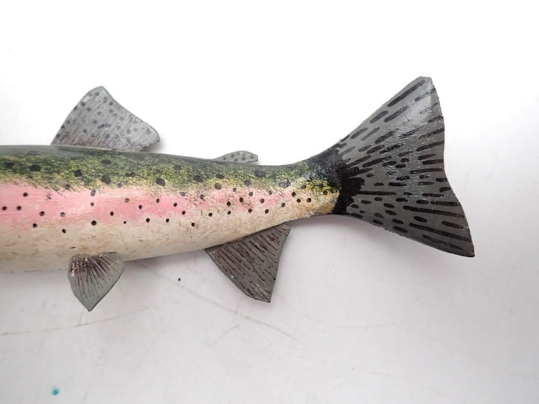 (2) Carved Wood Trout - 11