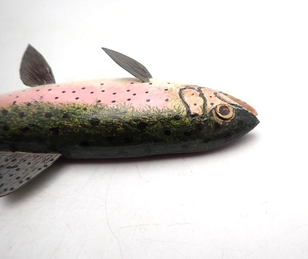 (2) Carved Wood Trout - 13