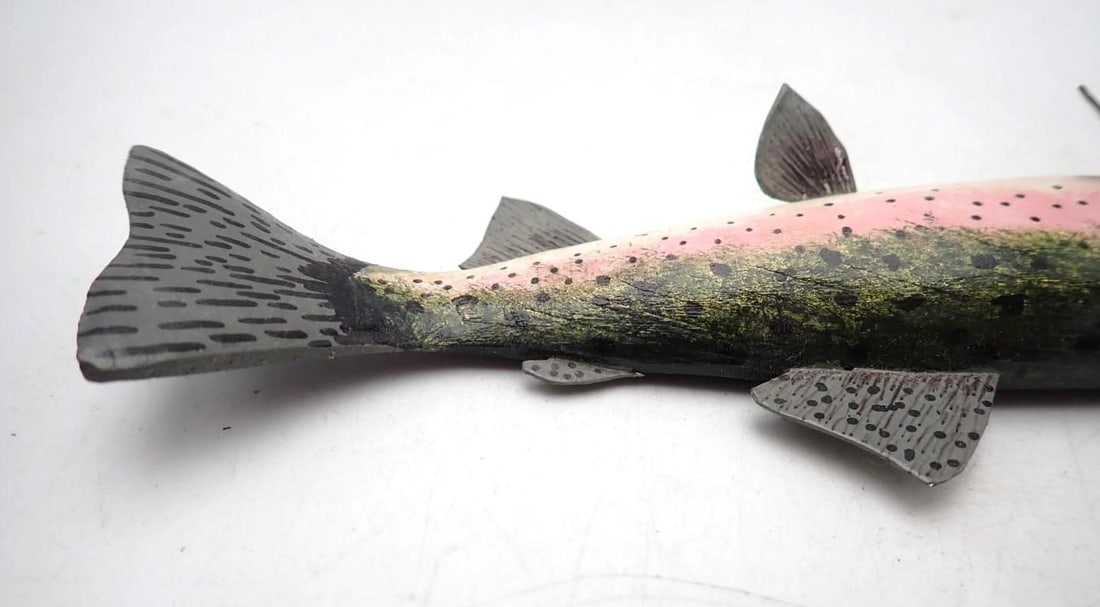 (2) Carved Wood Trout - 14