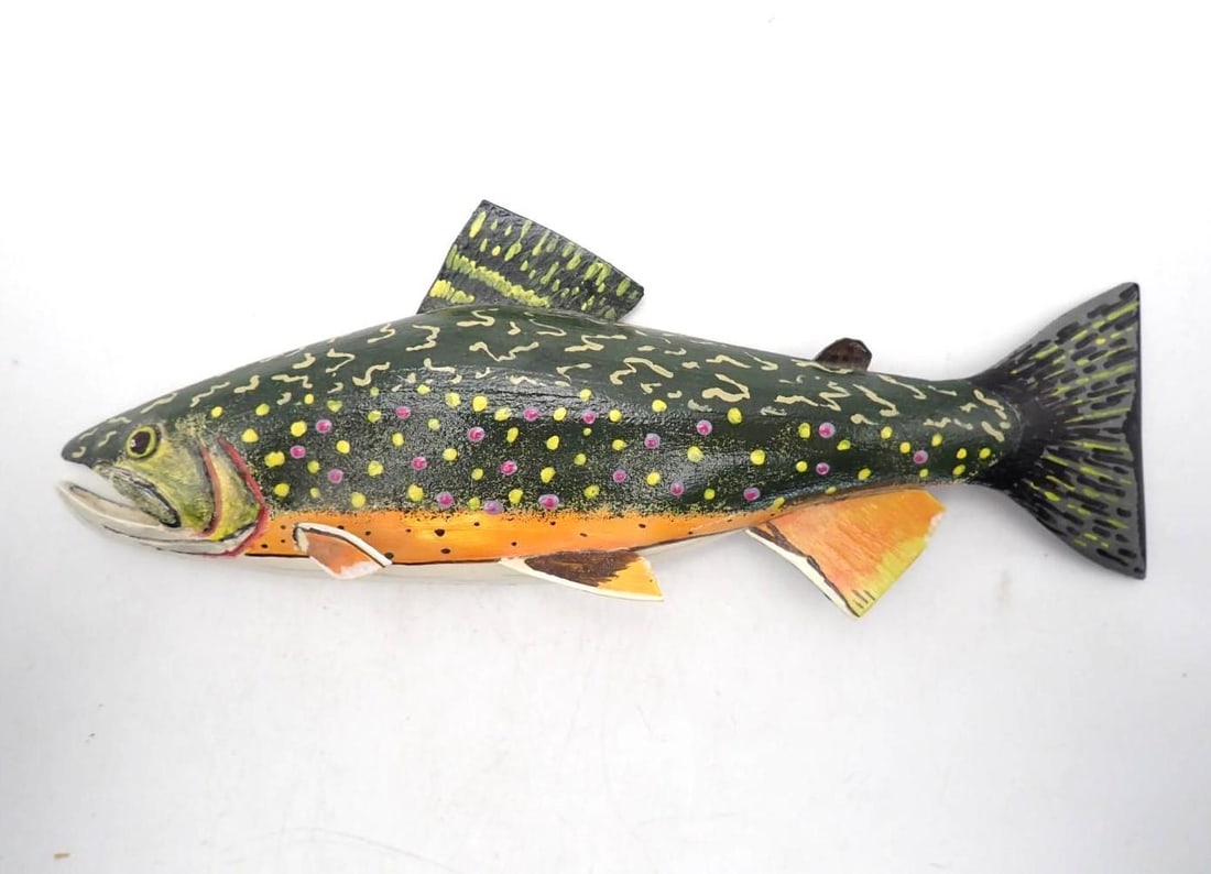 (2) Carved Wood Trout - 2