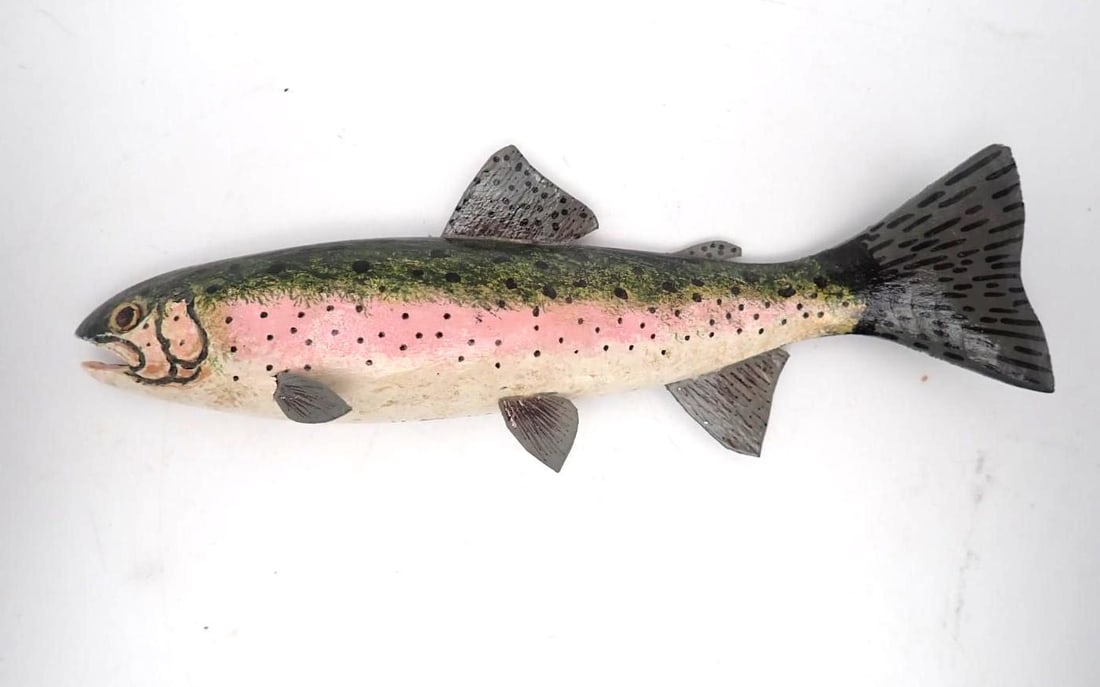(2) Carved Wood Trout - 3