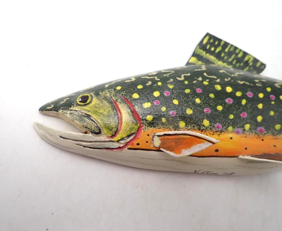 (2) Carved Wood Trout - 5