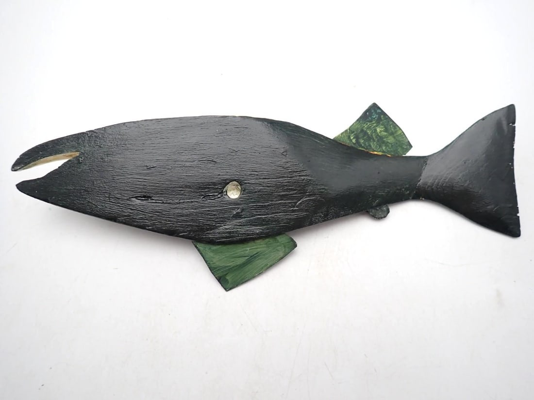 (2) Carved Wood Trout - 9