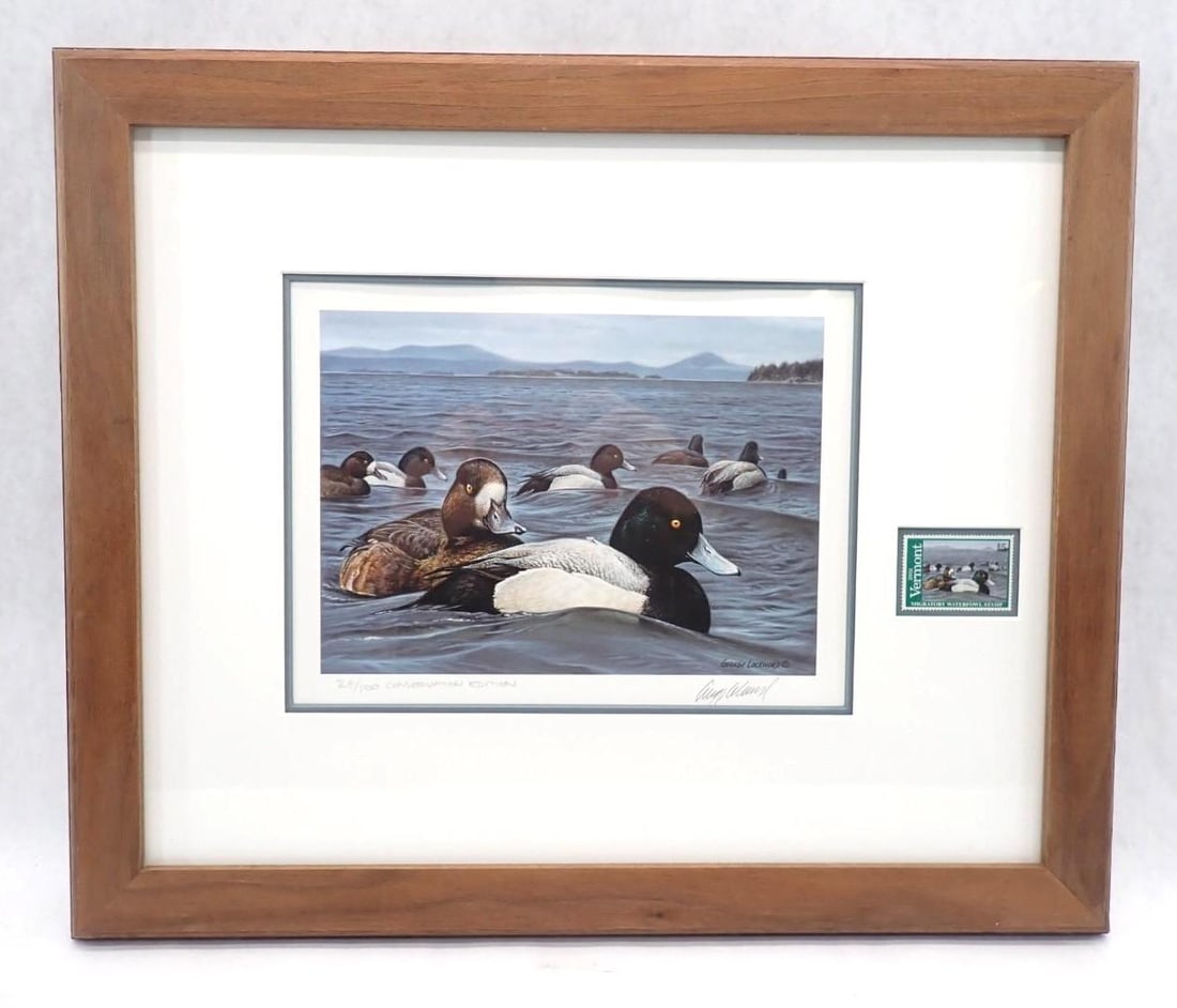 2002 Vermont Duck Stamp & Print: 24/100, 16" x 19" framed