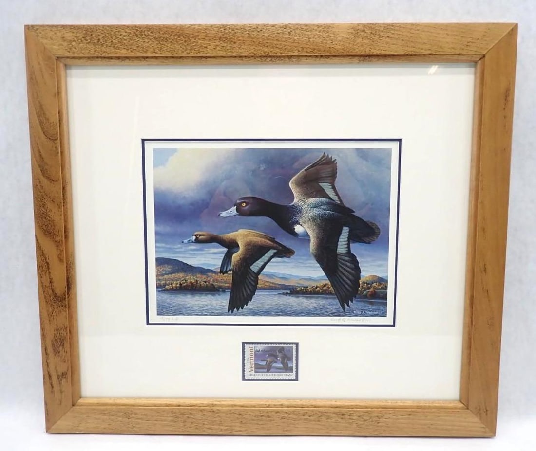 1996 Vermont Duck Stamp & Print: 13/75 C.E., 15.5" x 17.75" framed