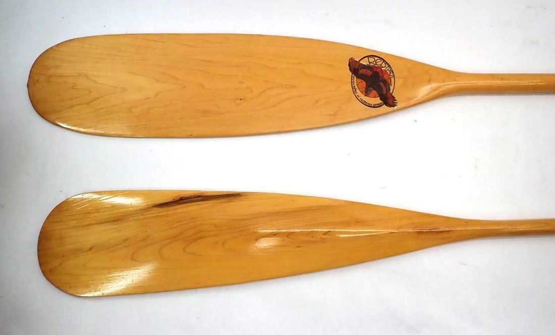 (2) Wood Canoe Paddles - 2
