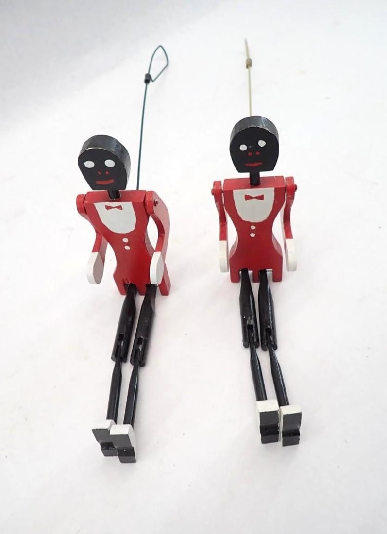 (2) Folk Art Kake Walk Jump Jacks - 2