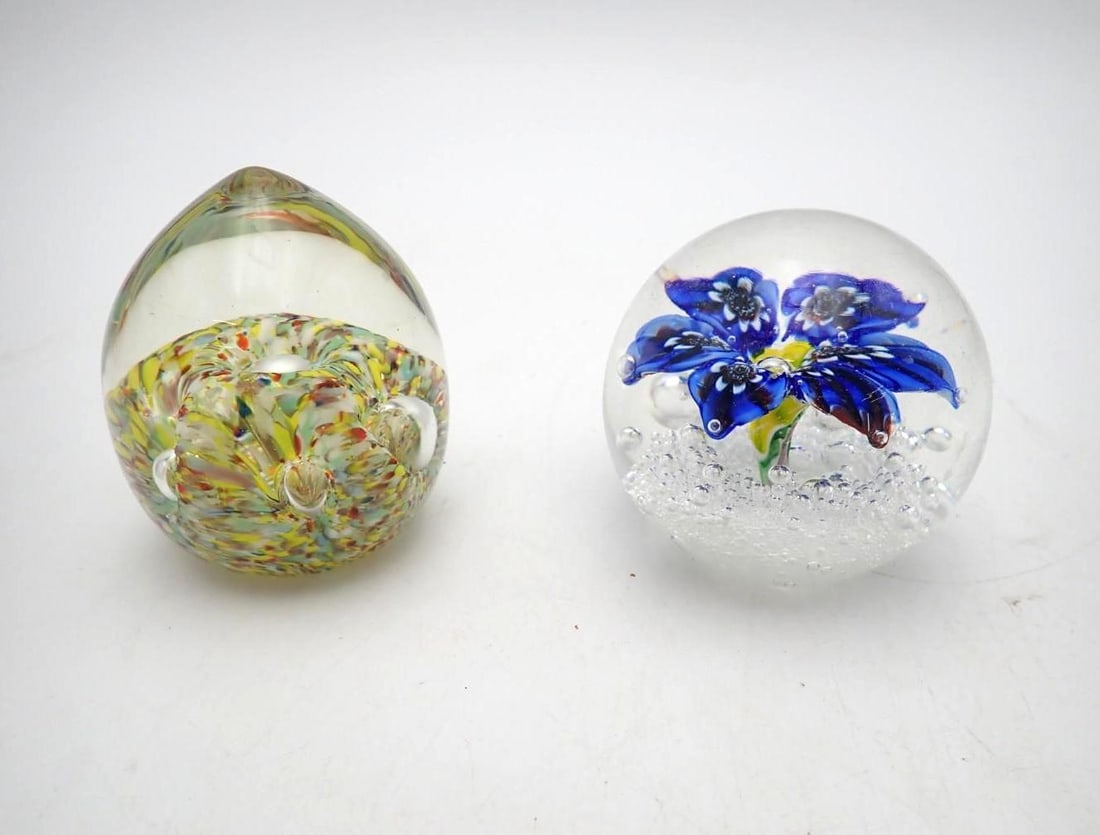 (2) Blown Glass Paperweights (1 of 8)