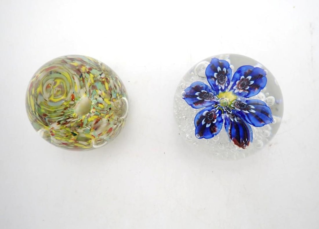 (2) Blown Glass Paperweights - 2