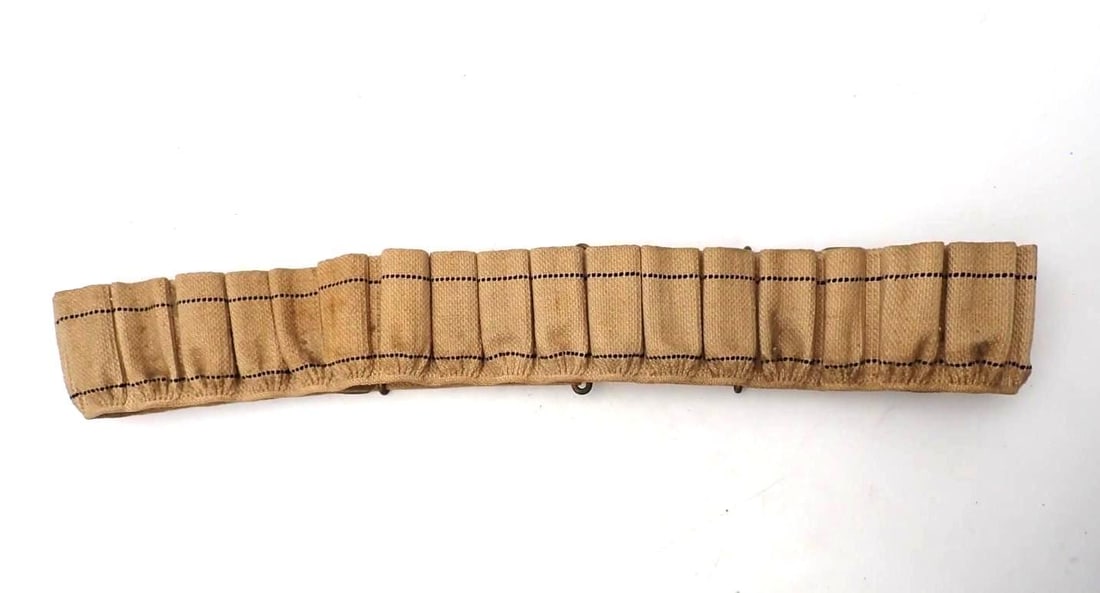 Vintage Mills Canvas Shotgun Shell: stamped "Mills / 1913"
