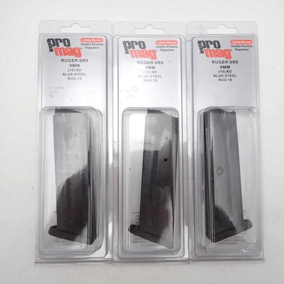 (3) ProMag Ruger SR9 9mm Magazines: 10 Round