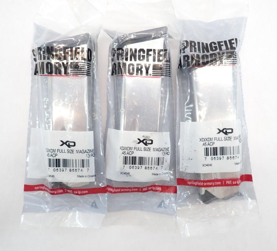 (3) Springfield Armory XD/XDM .45 ACP Magazines: 13 Round, *Restrictions