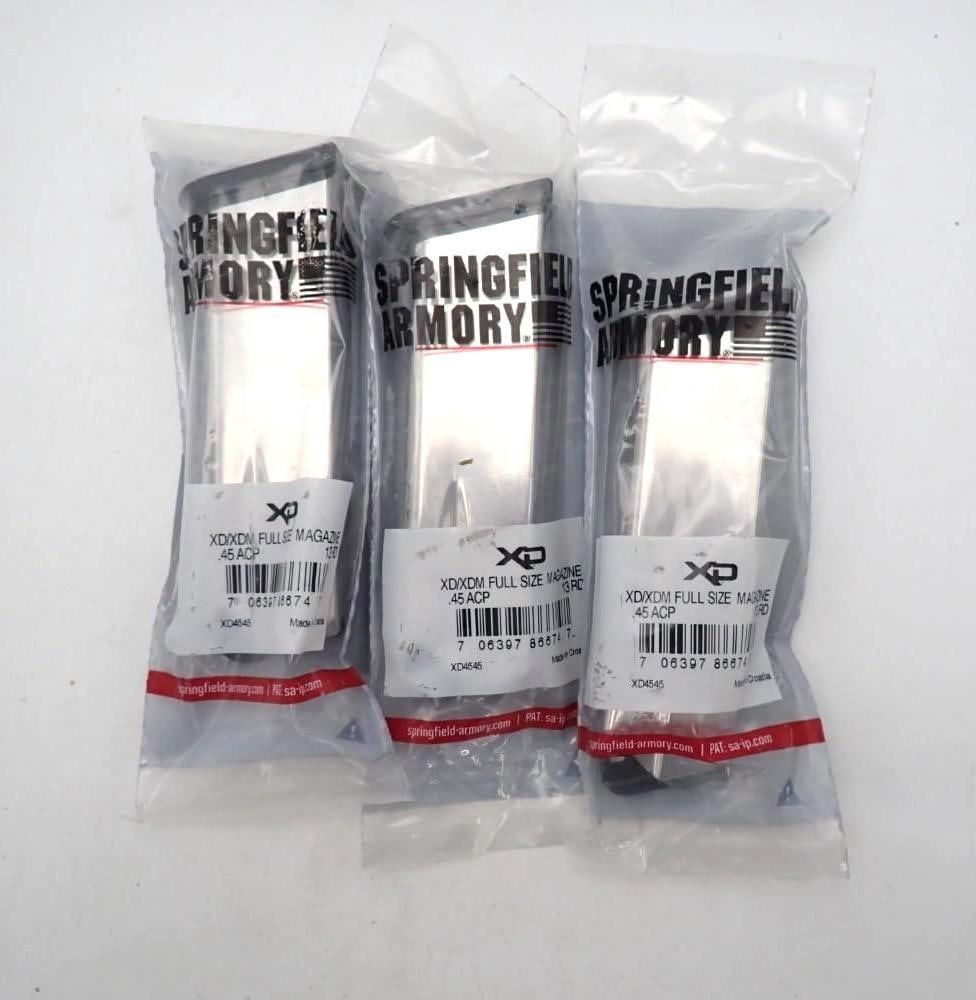 (3) Springfield Armory XD/XDM .45 ACP Magazines: 13 Round, *Restrictions