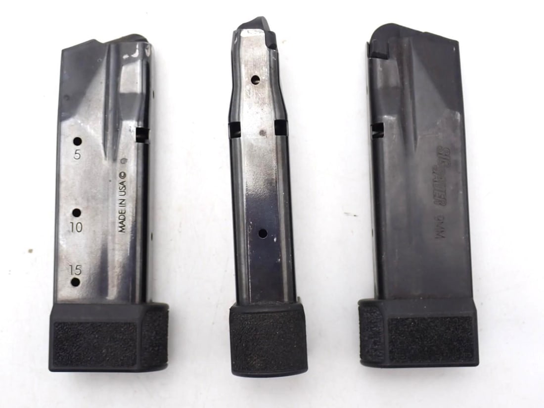 (3) Sig Sauer P365 9mm Magazines: 15 Round, *Restrictions