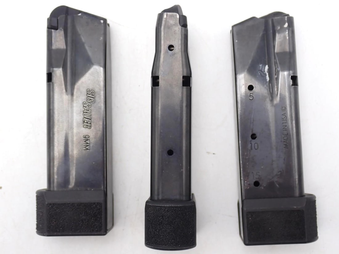 (3) Sig Sauer P365 9mm Magazines: 15 Round, *Restrictions
