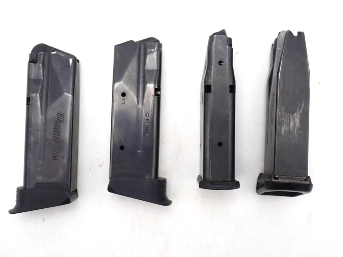 (4) Sig Sauer P365 9mm Magazines: 12 Round, *Restrictions