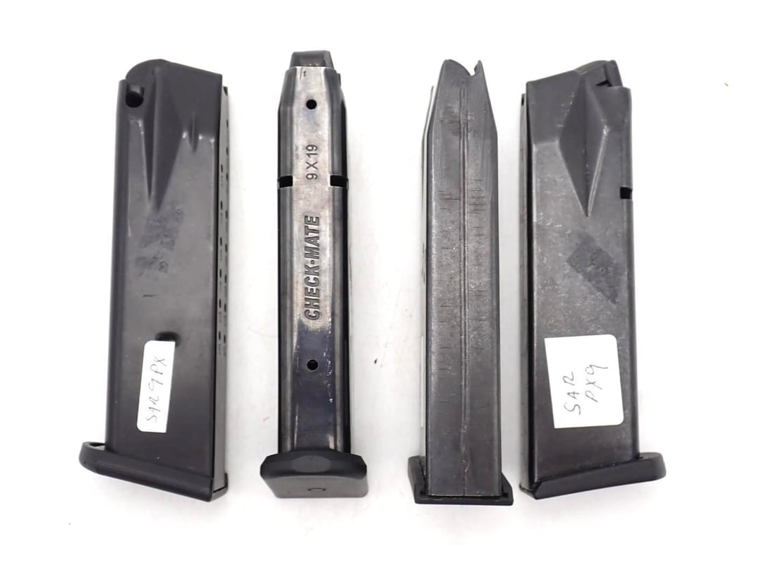 (4) SAR PX9 9mm Magazines: 15 Round, *Restrictions