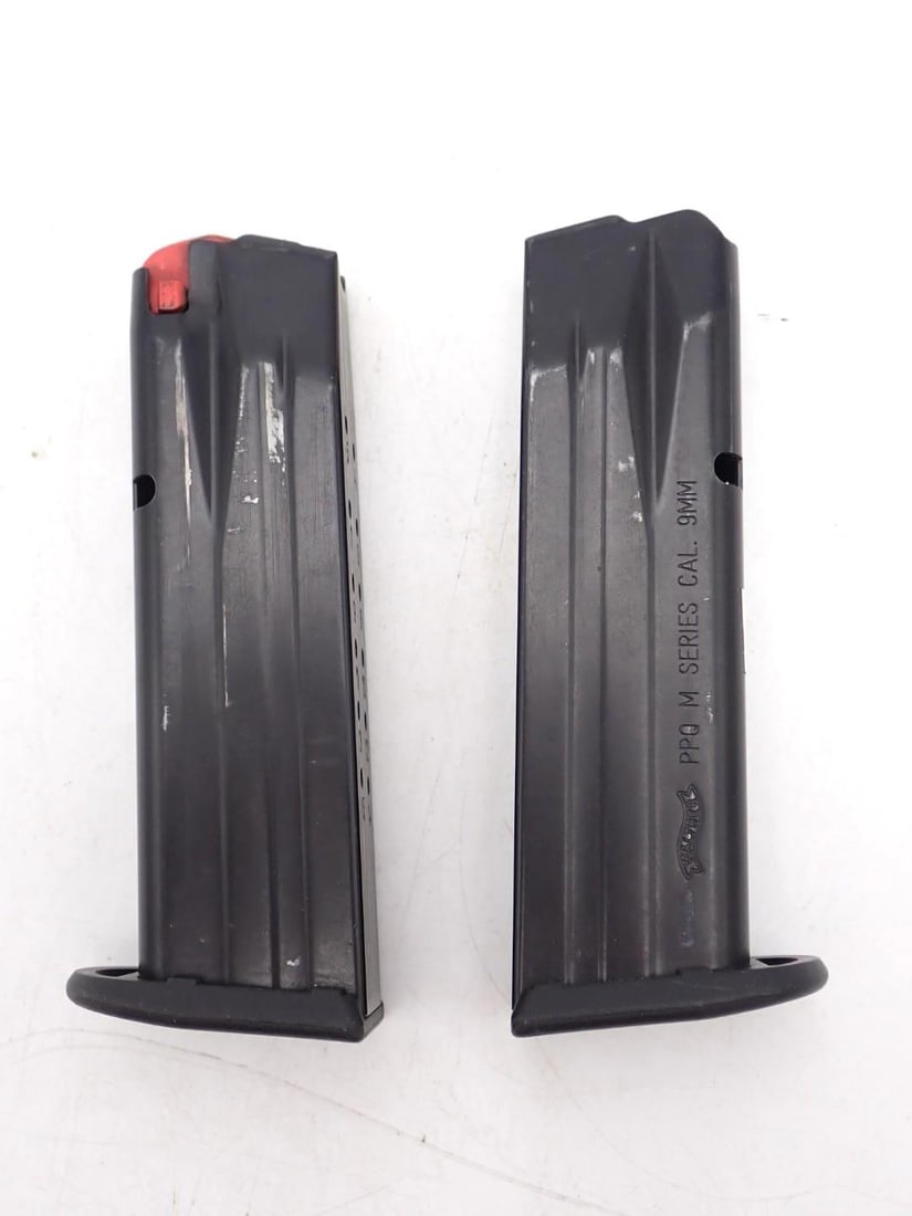 (2) Walther PPQ 9mm Magazines: 15 Round, *Restrictions