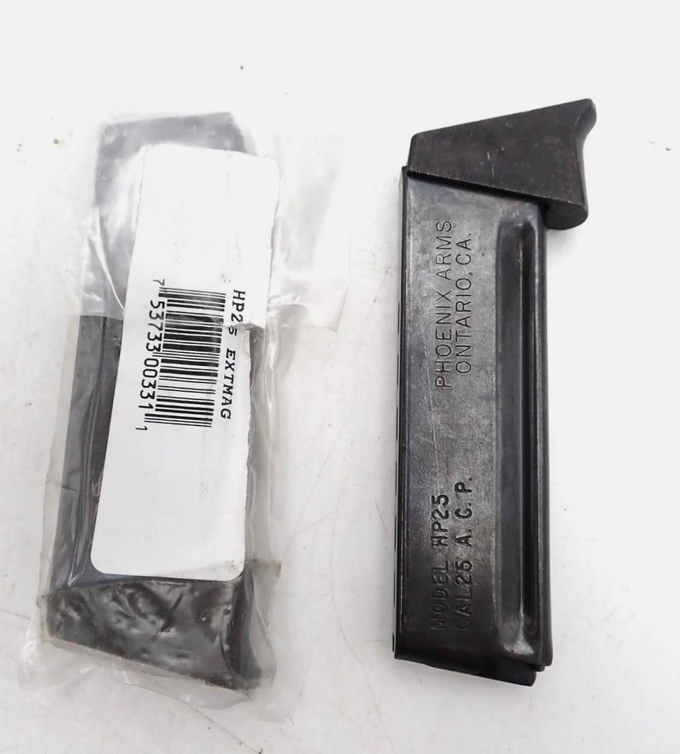 (2) Phoenix Arms HP25 .25 ACP Magazines: 9 Round