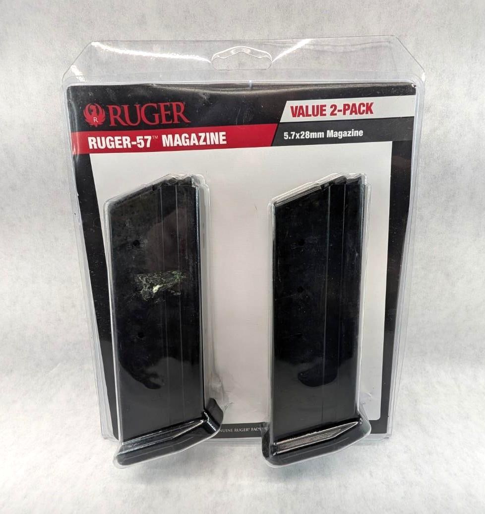 (2) Ruger-57 5.7 x 28mm Magazines: New in packaging, 20 Round, *Restricted