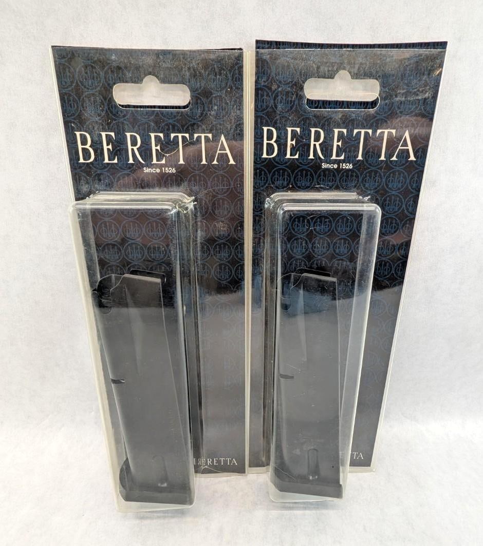 (2) Beretta 96 .40 S&W Magazines: New in packaging, 11 Round, *Restricted