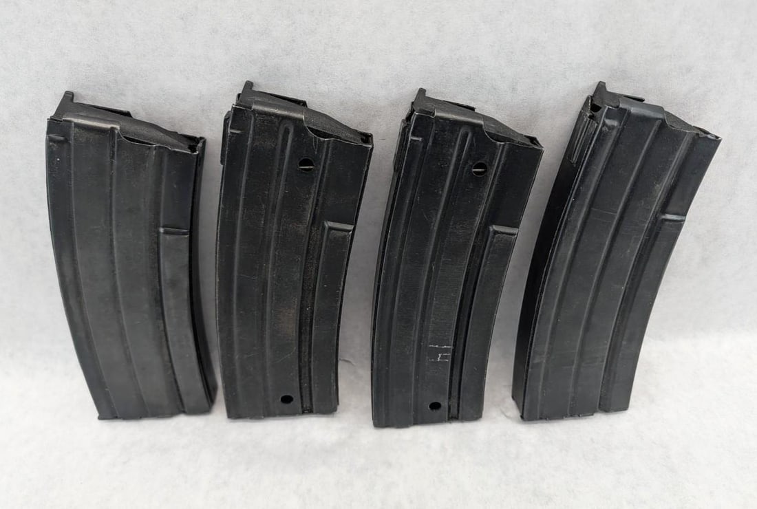 (4) Mini 14 5.56mm Magazines: 2 Precision Mag brand, 1 U.S.A. Magazines, 30 Round, *Restricted