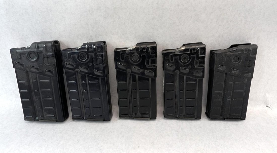 (5) PTR91/HK G3 .308 Magazines: 3 are marked HK, 20 Round, *Restricted