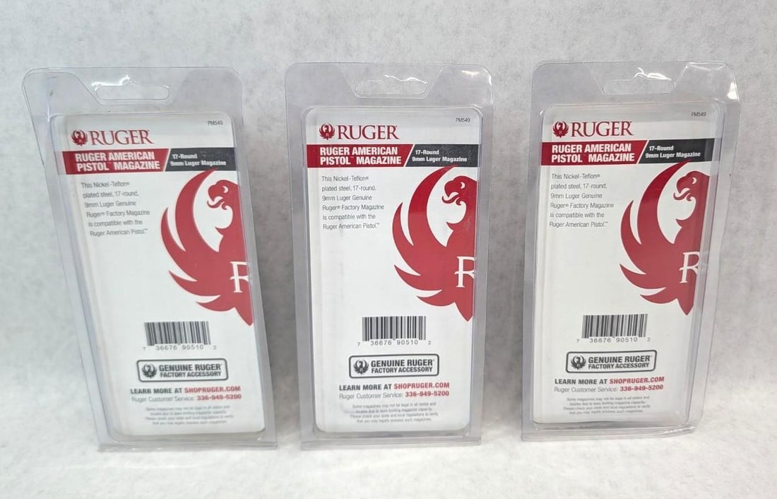 (3) Ruger American 9mm Magazines - 2