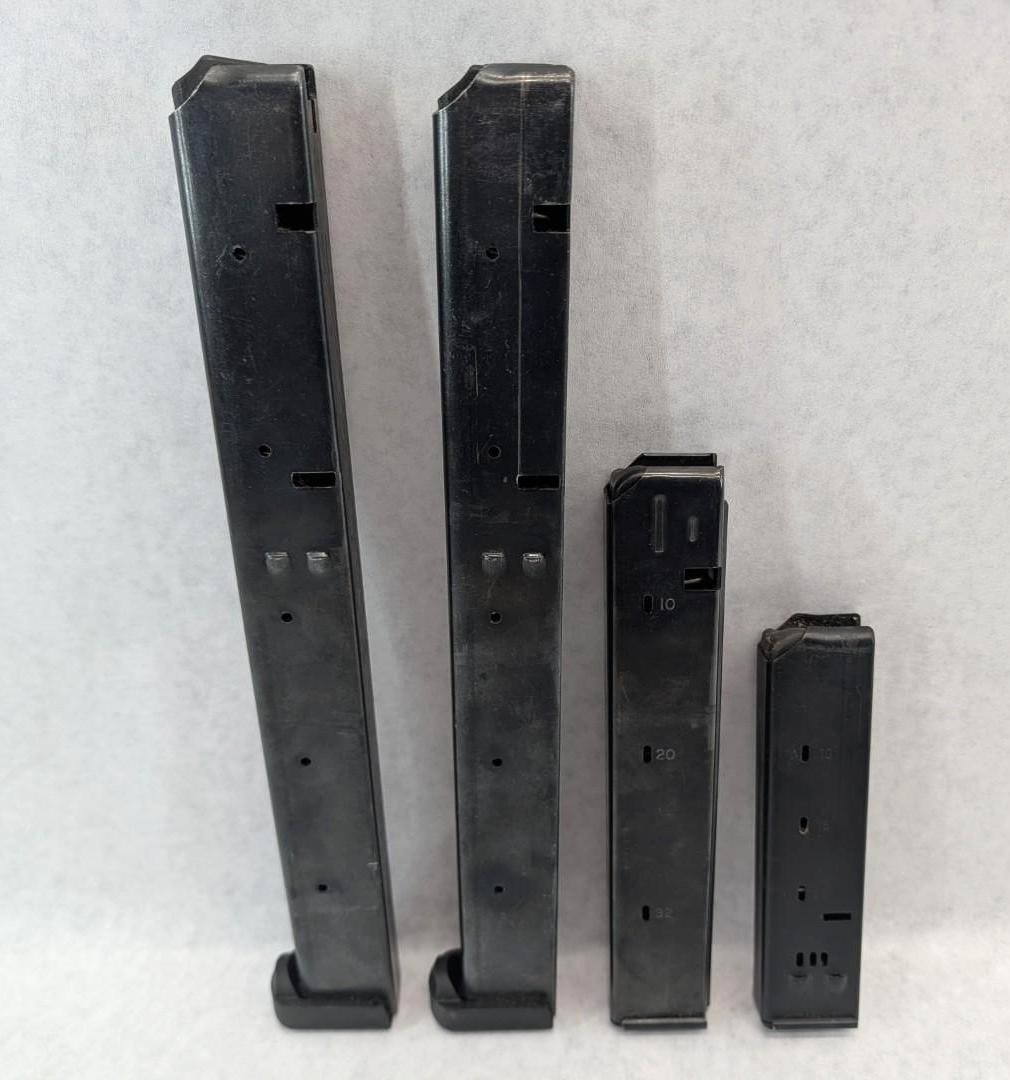 (4) Asst. UZI/MAC 10/AR PCC 9mm Magazines - 2