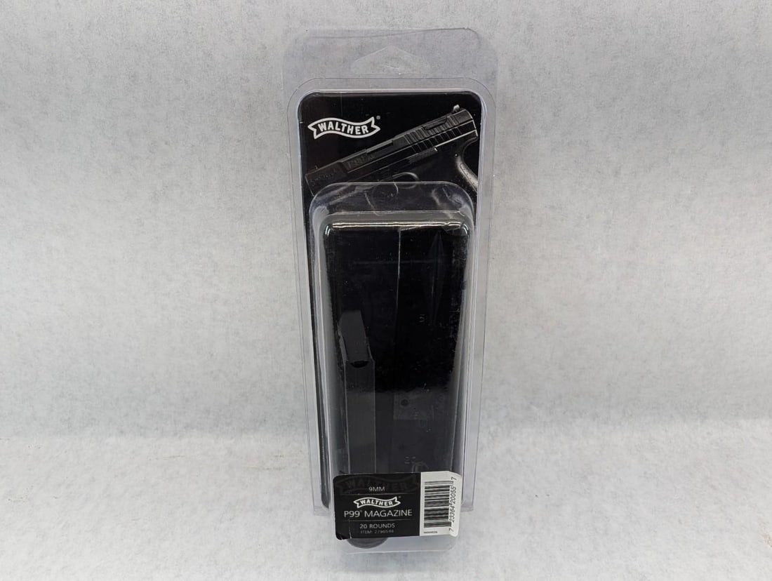 (2) Asst. Walther Magazines: P99 9mm -20 Round, and PPS .40 Magazine, 6 Round *Restricted