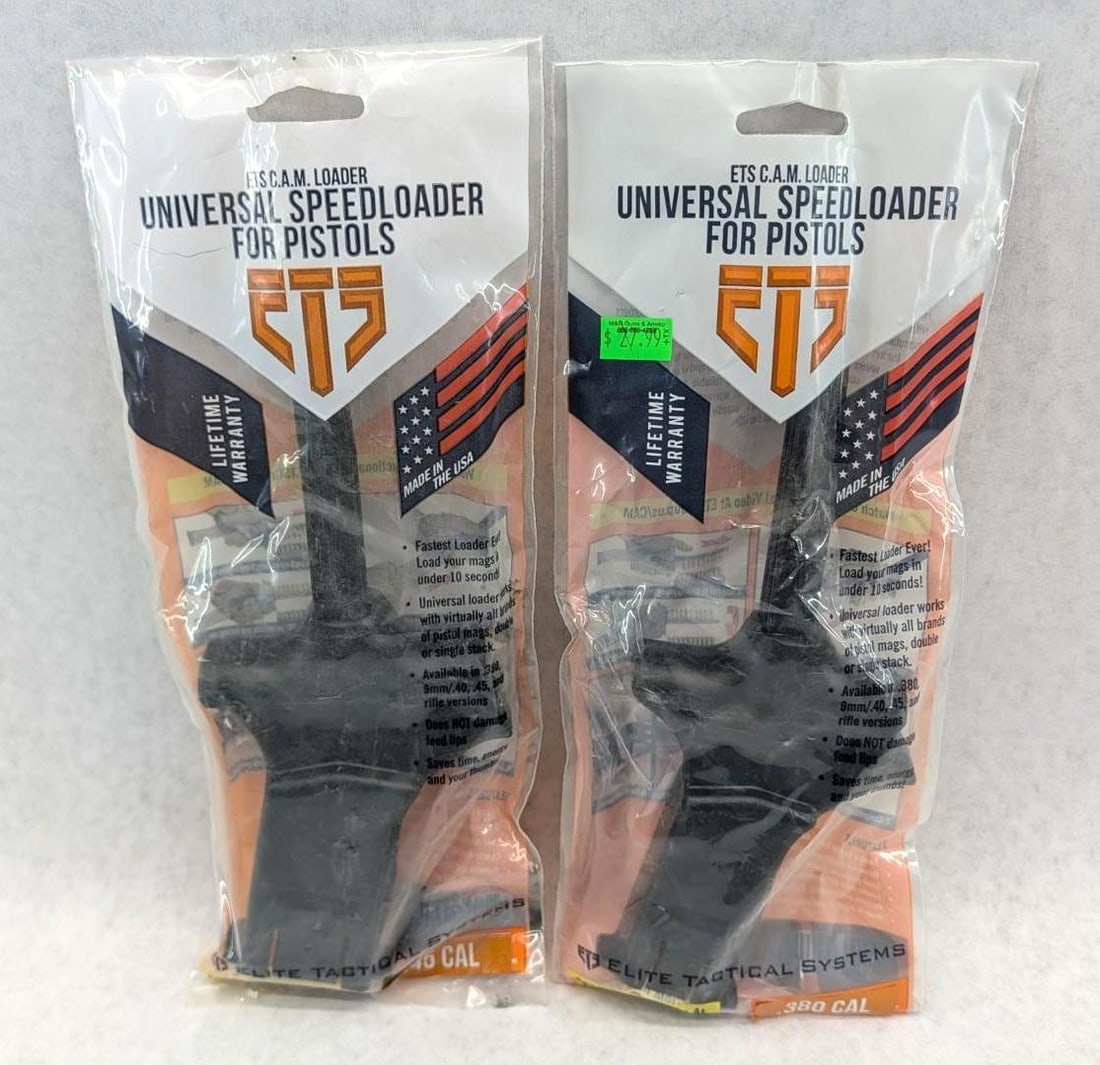 (2) ETS Universal Speedloader: 1 .45 ACP, 1 .380 ACP