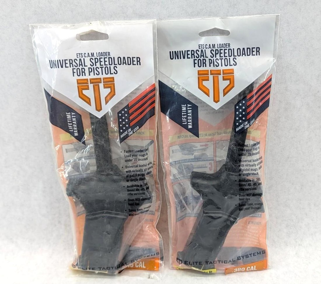 (2) ETS Universal Speedloader: 1 .45 ACP, 1 .380 ACP
