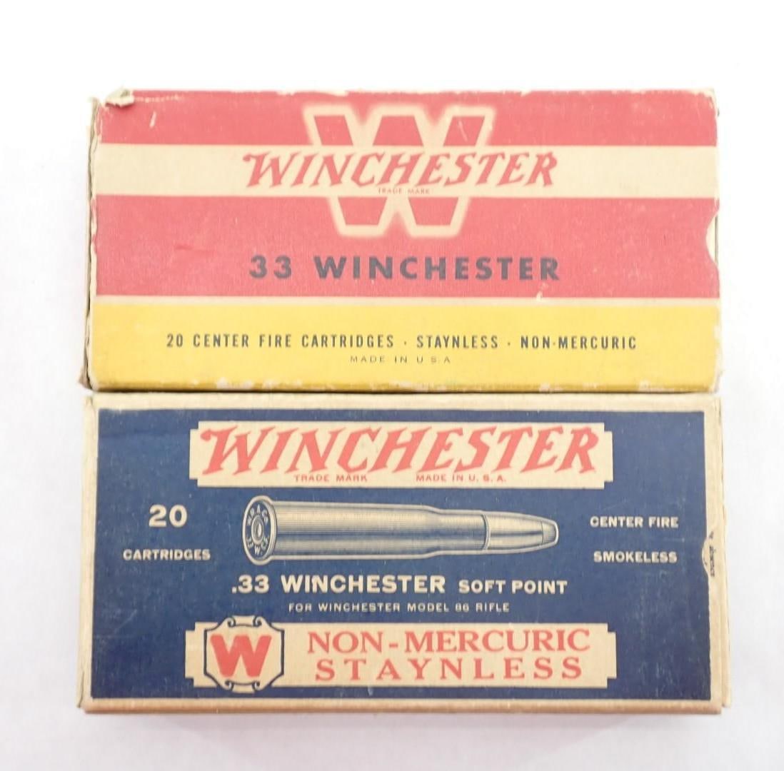 (40) .33 Winchester Soft Points Cartridges: In original Winchester boxes