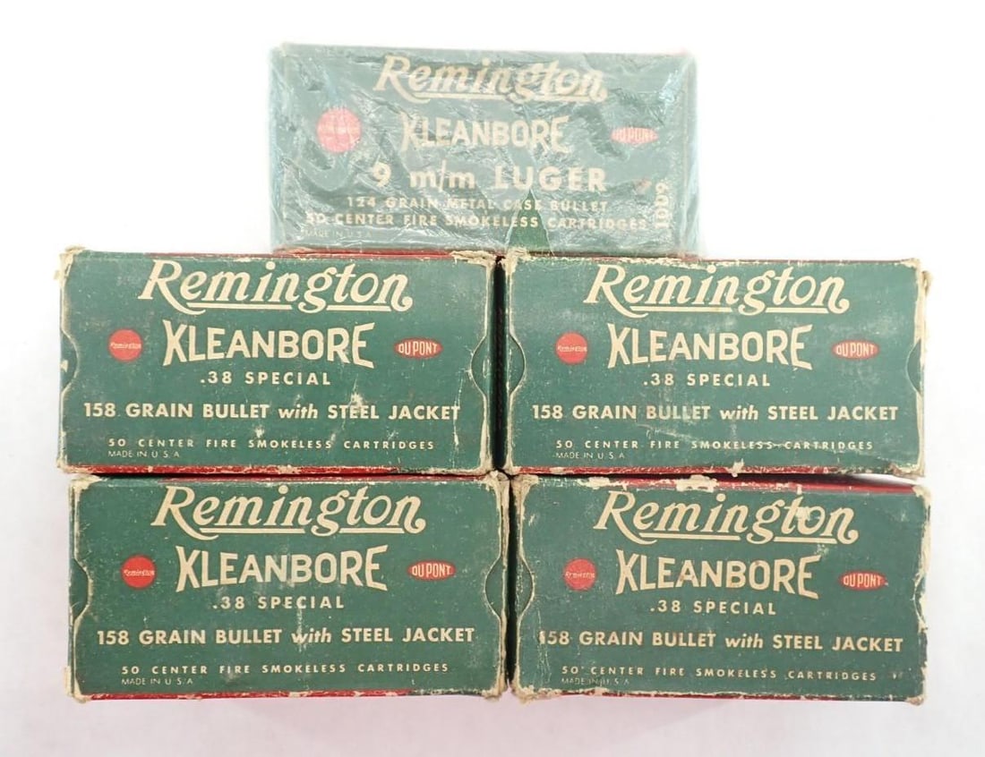 (200) .38 Special & (50) 9mm Luger Remington Kleanbore Cartridges: In original boxes