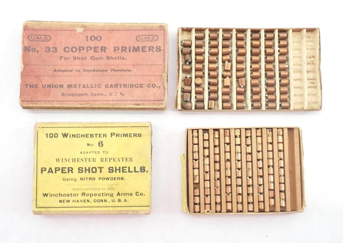 (375+/-) Vintage Centerfire Primers, & (25) .30 Cal Govt Target Bullets - 3