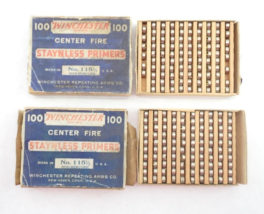 (375+/-) Vintage Centerfire Primers, & (25) .30 Cal Govt Target Bullets - 4