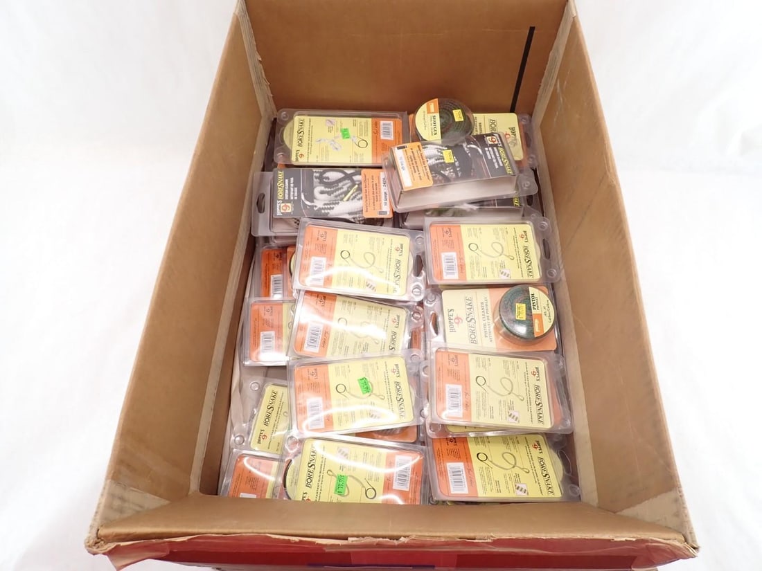 (56) BoreSnake Lot: 9x 28 GA, 9x 10 GA, 22x .40 Cal, 16x .338
