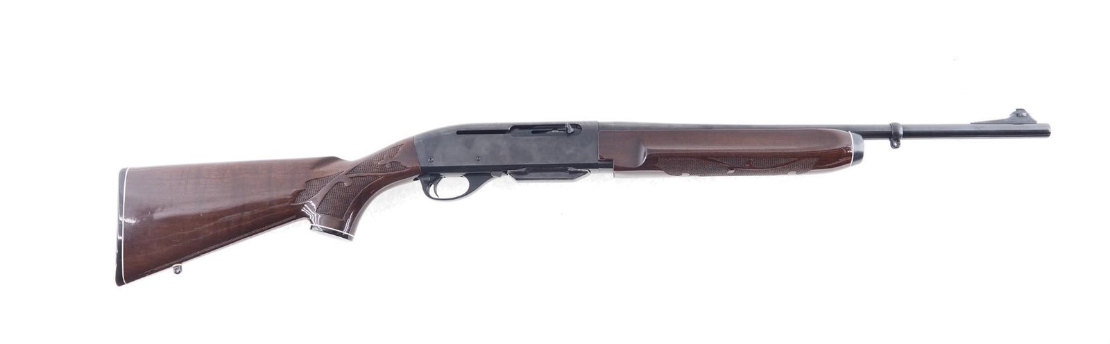 Remington Model 7400 Rifle: SN: 8506493 Year of Mfg: 1988 Cal: .30-06 Action Type: Semi Auto Markings: Marked "7400 Carbine" Barrel Length: 18.5" Sights/Optics: Factory front sight, rear sight missing, factory drilled and