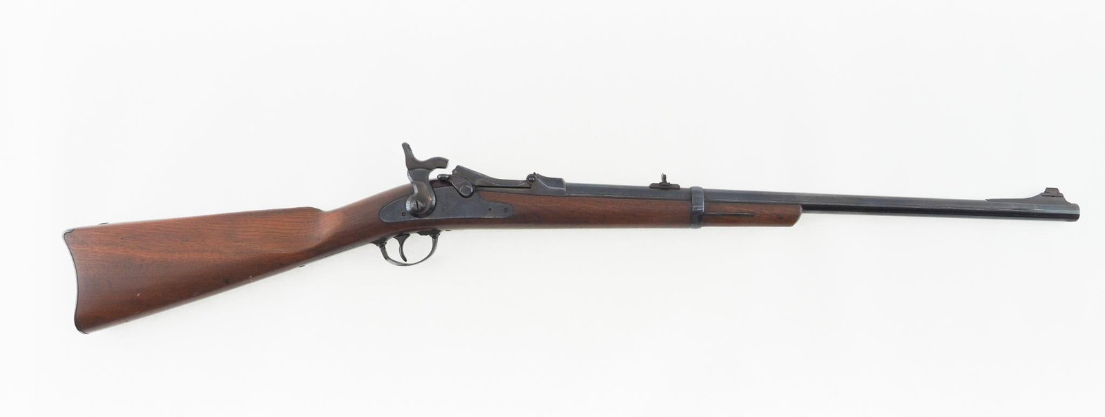 US Springfield Model 1873 Rifle: SN: 82692 Year of Mfg: 1878 Cal: .45-70 Action Type: Trap Door Markings: Springfield crest of right side of receiver, proof marks on barrel, trap door marked "Model 1873", marked "US" on buttplate