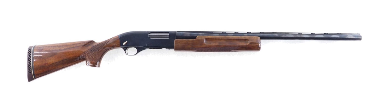 Weatherby Patrician Shotgun: SN: NS00830 Cal: 12 Ga. Action Type: Slide Action Barrel Length: 26" Improved choke Sights/Optics: Front bead, vented rib Stock: Original wood stock, very few handling marks Finish: B