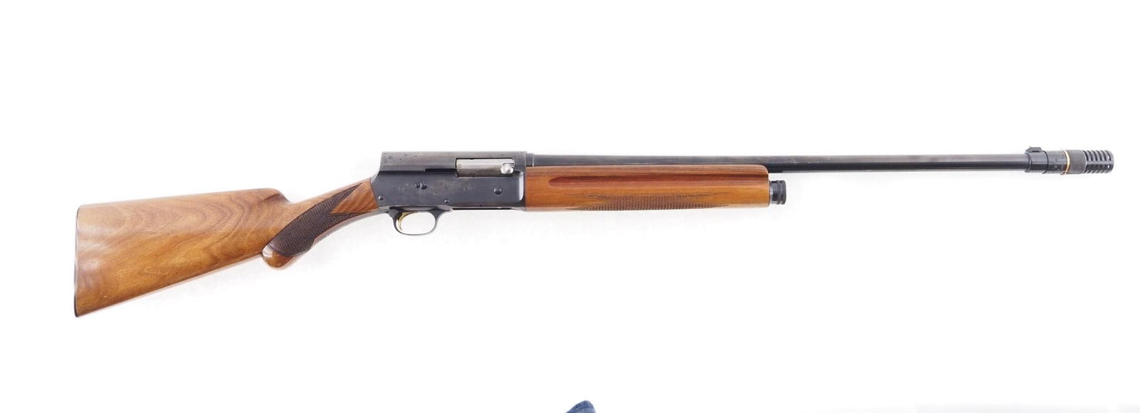 Browning Sweet 16 Shotgun: SN: S81450 Cal: 16 Ga. Action Type: Semi Auto Barrel Length: 22.5" with Poly Choke Sights/Optics: Brass front bead Stock: Original wood stock Finish: Blued Finish Cond: Original Bore: Excellent